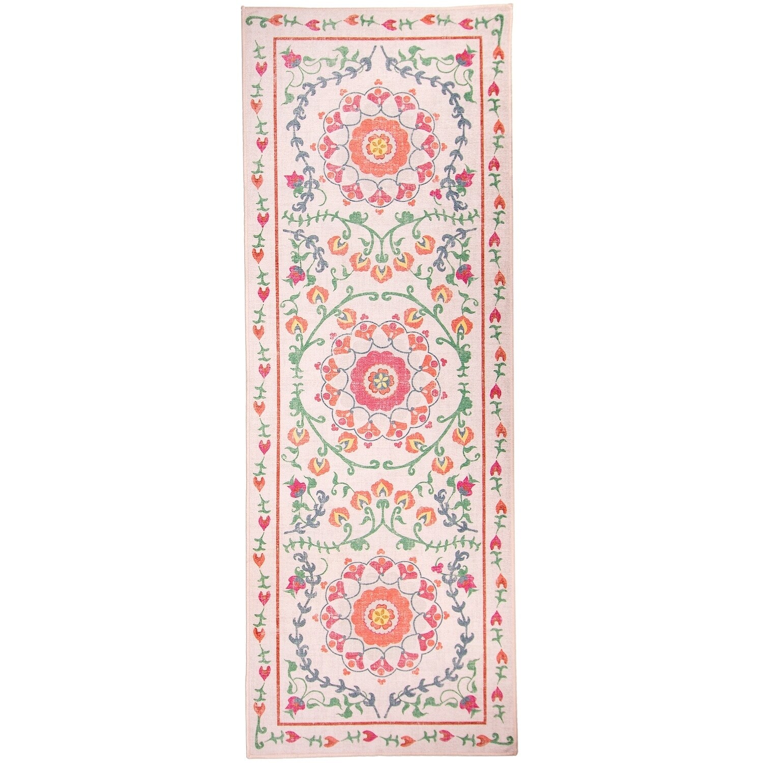 RUGGABLE Washable Stain Resistant Pet Area Rug Patchwork Boho - multi-color  - 5' x 7' - Bed Bath & Beyond - 15411062