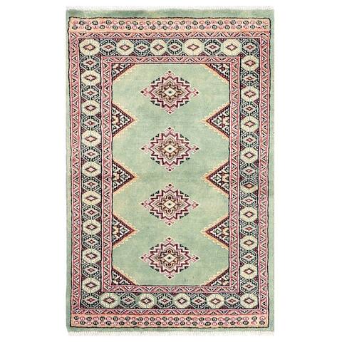 HERAT ORIENTAL Handmade One-of-a-Kind Bokhara Wool Rug - 2' x 3'2
