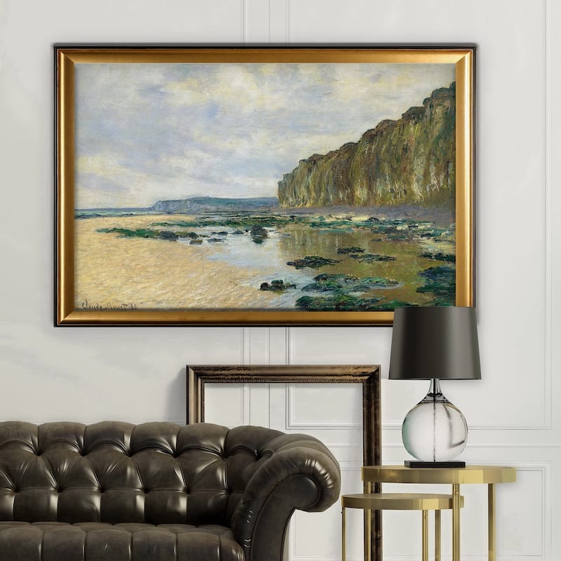 Cliff-at-Pourville -Claude Monet - Gold Frame - Wood - Gold