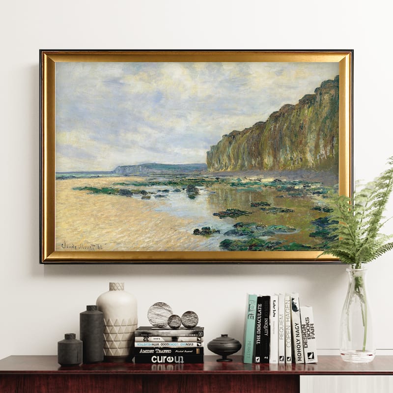 Cliff-at-Pourville -Claude Monet - Gold Frame