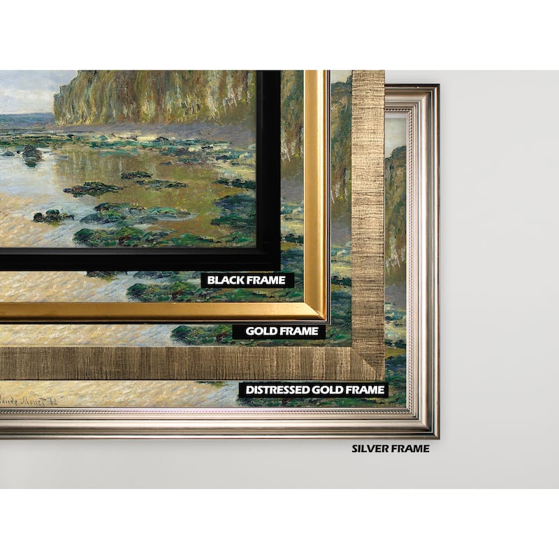 Cliff-at-Pourville -Claude Monet - Gold Frame
