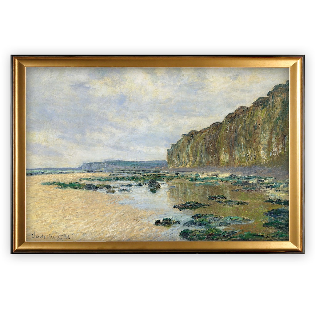 Cliff-at-Pourville -Claude Monet - Gold Frame