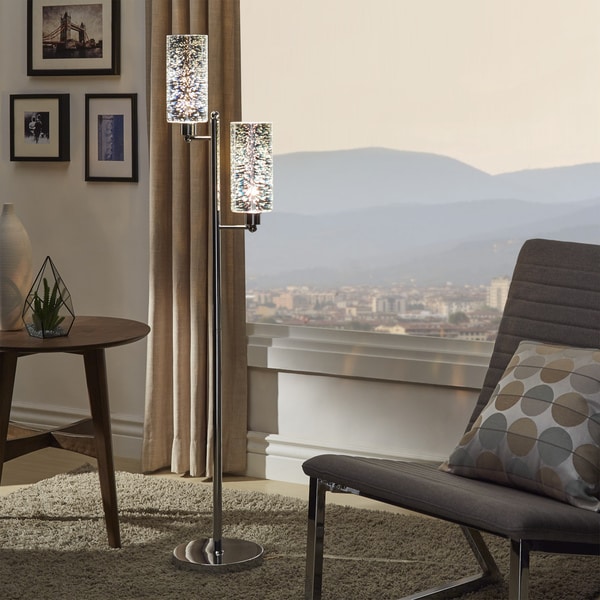 iNSPIRE Q Bold Gemini Starburst Chrome 2-light Floor Lamp