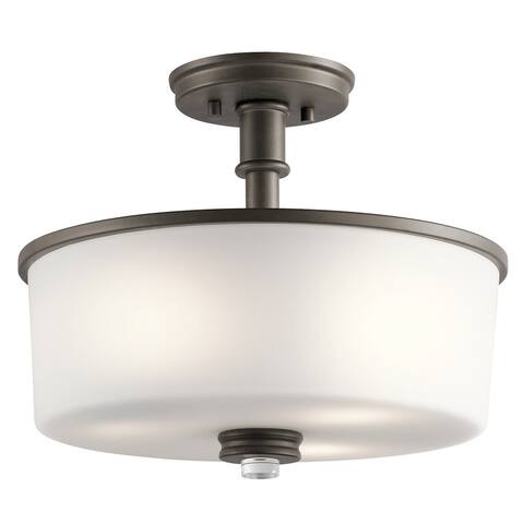 Porch & Den Britannia 3-light Olde Bronze LED Semi-Flush Mount
