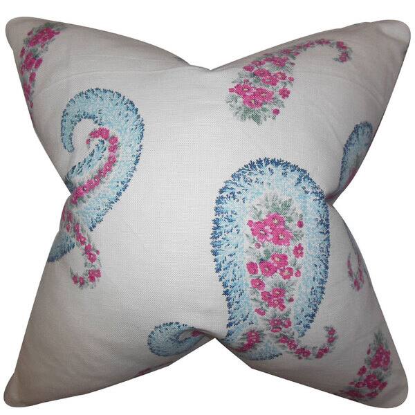 Jarlath Floral 24" x 24" Down Feather Throw Pillow Blue Overstock 15368925