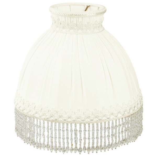 white beaded lampshade