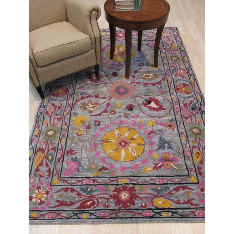 Home Decor EORC Hand-Tufted Wool Oriental Rug Elegant Blue Area Rug for Living Room, Bedroom, Office, & Home Décor Premium