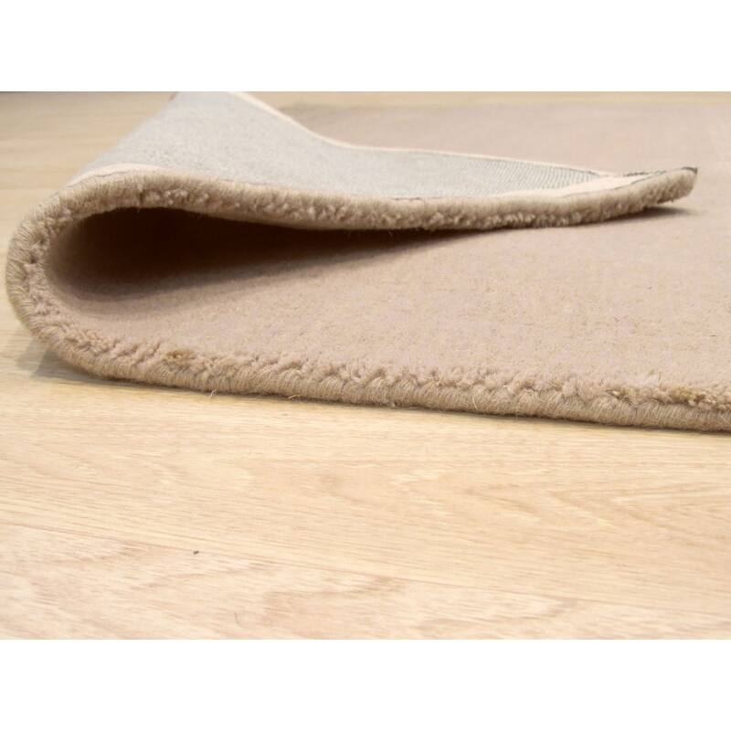 EORC Horizon Beige Wool Transitional Stripe Handmade Rug - 5' x 8'