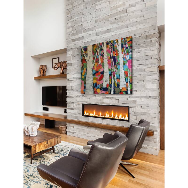 Gray Birches' Painting Print on Wrapped Canvas - Multi-Color