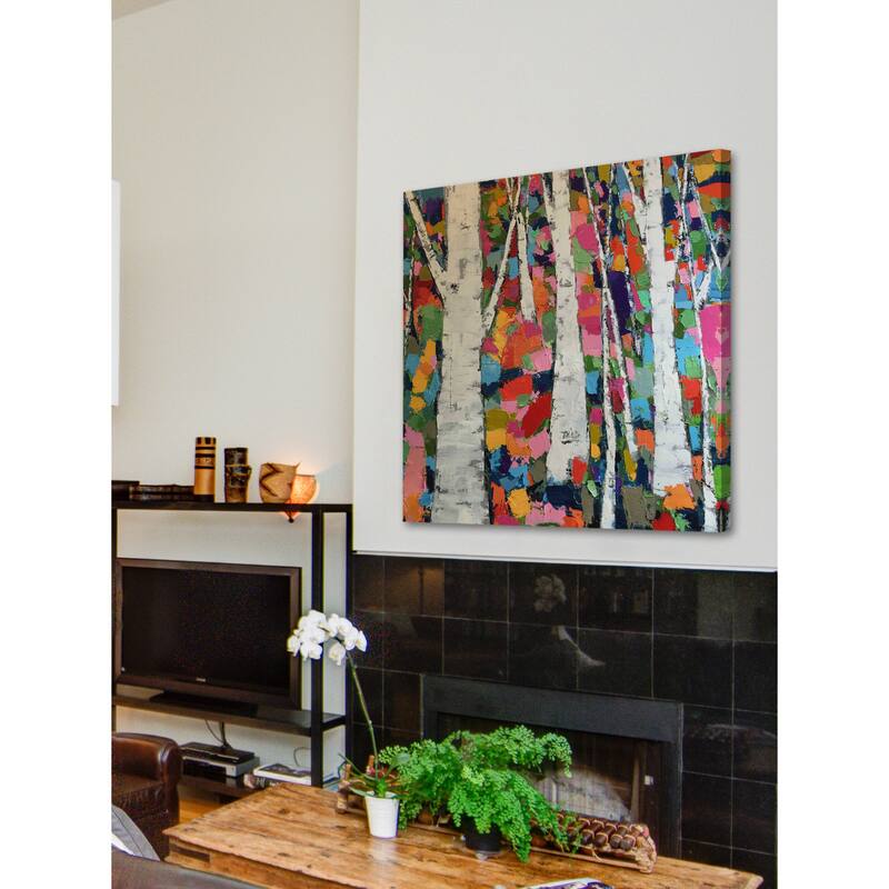 Gray Birches' Painting Print on Wrapped Canvas - Multi-Color
