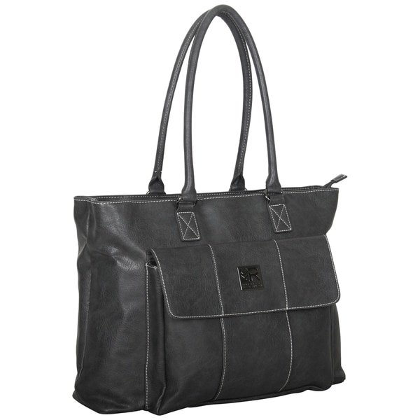 Kenneth Cole Reaction Pebbled Faux Leather Single Compartment Top Zip Womens 16-inch Computer Business Tote