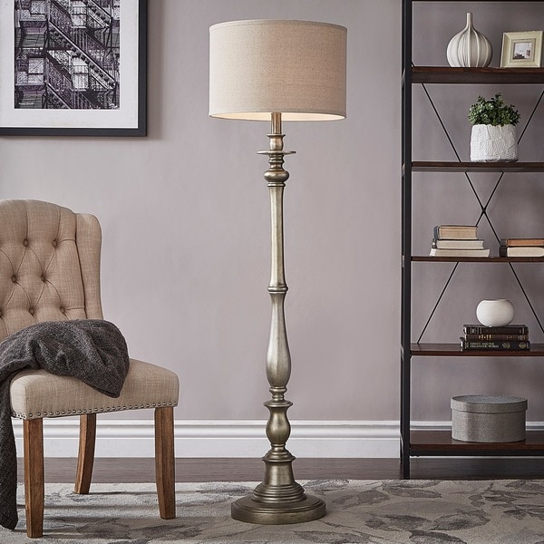 Isabelle Antique Silver Floor Lamp by iNSPIRE Q Classic