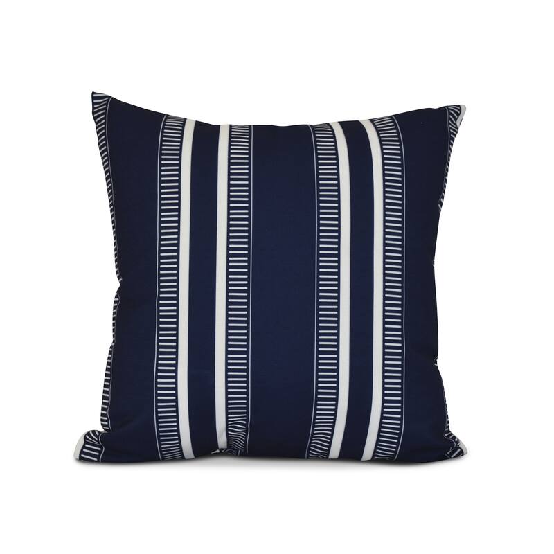 16 x 16 inch,Dashing Stripe, Stripe Print Pillow, Navy Blue - 16" x 16" - Blue