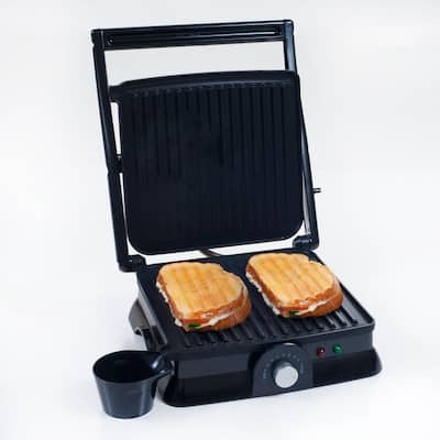 Panini Press - 1400-Watt Electric Indoor Grill and Gourmet Sandwich Maker with Nonstick Plates by Chef Buddy