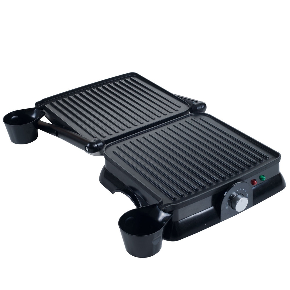 HOMCOM Panini Press Grill, Stainless Steel Countertop Sandwich Maker with Non-Stick