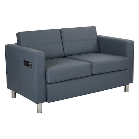 Porch & Den Canal Loveseat with Dual Charging Station in Dillon Fabric K/D