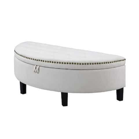 Chic Home Kelly Button Tufted Storage Ottoman, Off White