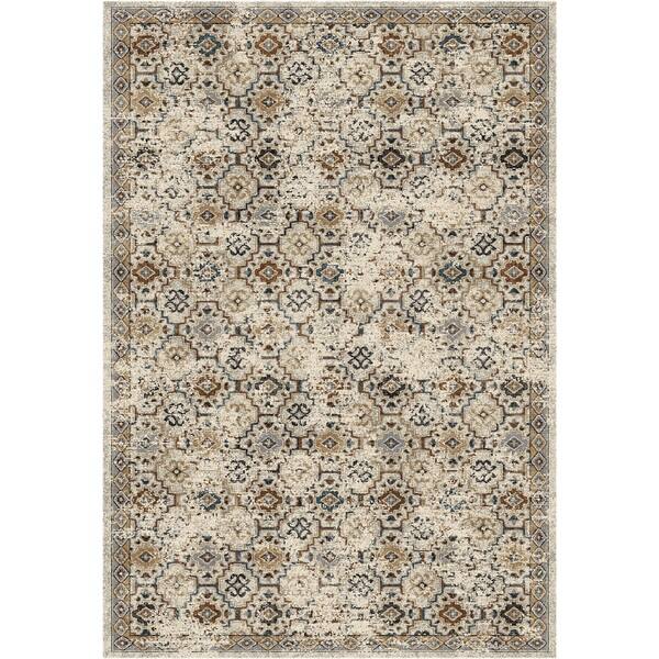 Farahan Ivory/Rust Contemporary Area Rug (2' x 3' 11