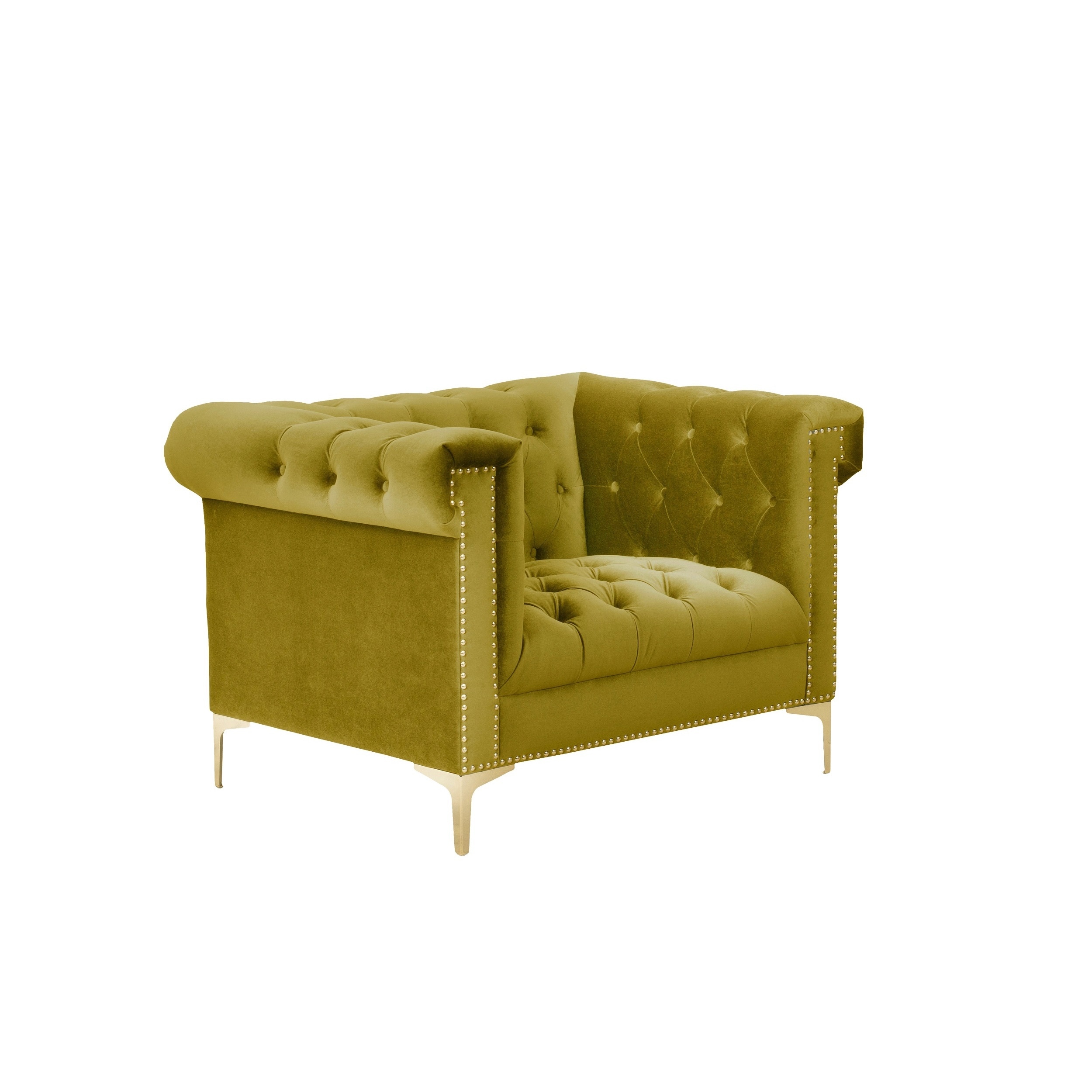 mustard tufted chair