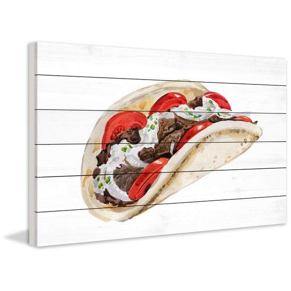 Marmont Hill - Handmade Kebab Painting Print on White Wood