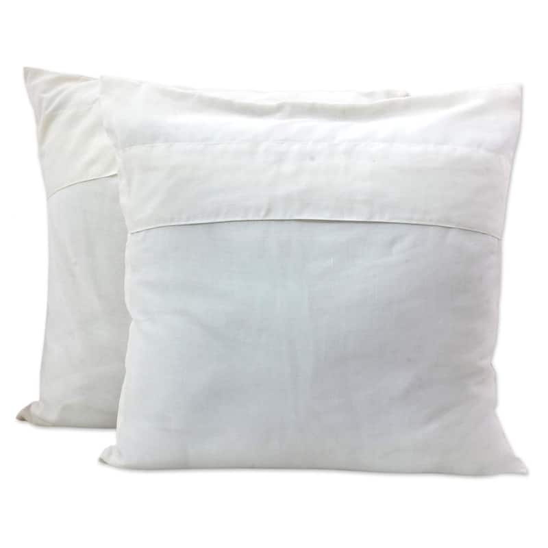 NOVICA Handmade Pair of Cotton Cushion Covers Chinar Tree (India)