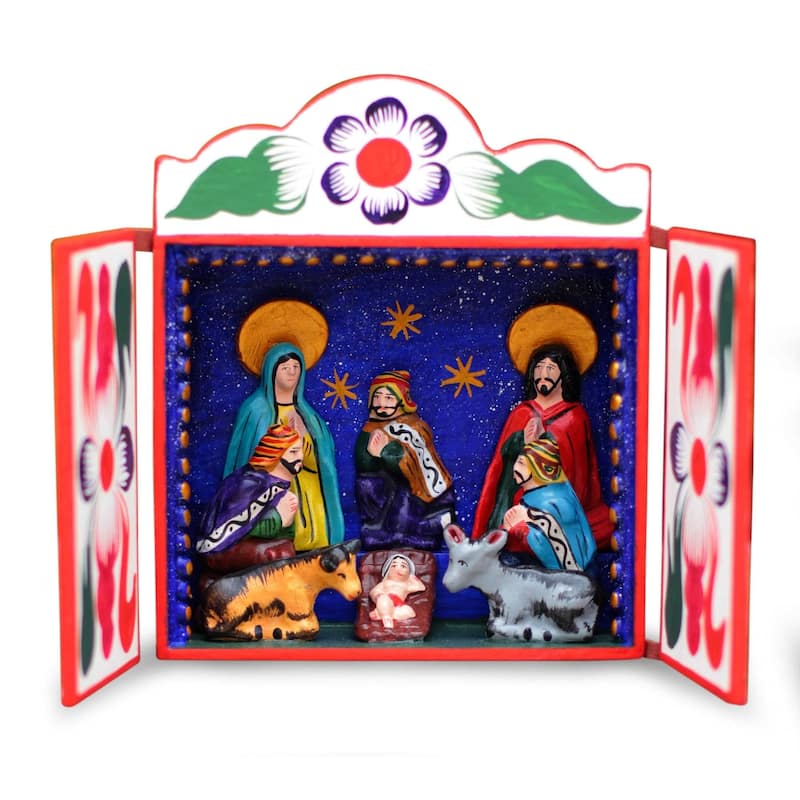 Retablo, 'Nativity Scene' (Peru) - Multi - Wood/Ceramic