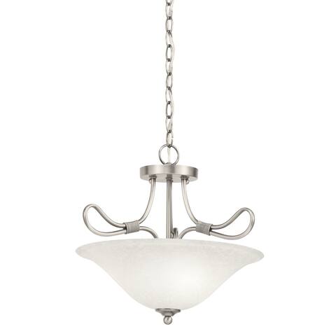 Kichler Lighting Stafford Collection 2-light Antique Pewter Inverted Pendant/Semi-Flush Mount - Antique Pewter