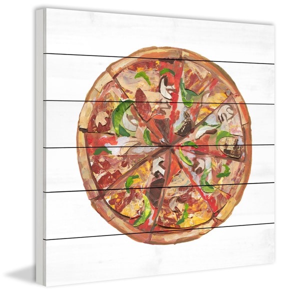 Marmont Hill - Handmade Ultimate Pizza Painting Print on White Wood
