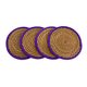 preview thumbnail 1 of 2, Handmade Set of 4 Pine Needle Coasters, 'Latin Toast in Purple' (Guatemala)