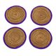 preview thumbnail 3 of 2, Handmade Set of 4 Pine Needle Coasters, 'Latin Toast in Purple' (Guatemala)