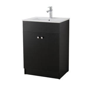 WYNDENHALL Windham Black 2-door 24-inch Bath Vanity Set ...