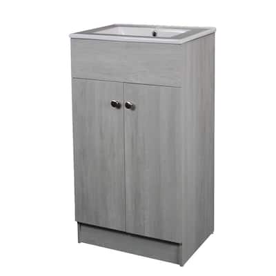 Ceramic 19-inch Sink-top Single Sink Bathroom Vanity in Whitewash Finish