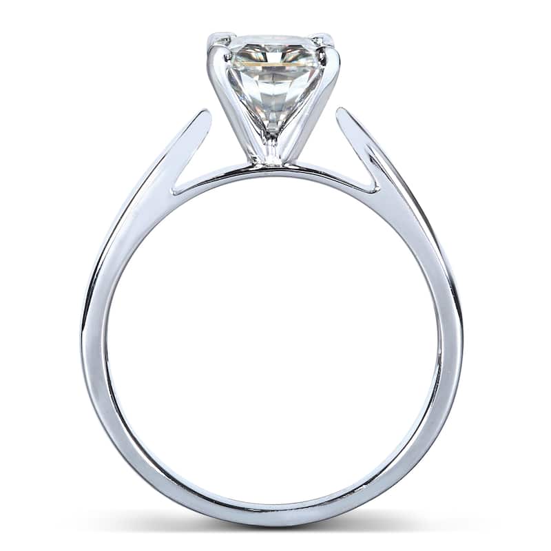 Kobelli 1 Carat Moissanite 14k Solid Gold Round Solitaire Cathedral Vanessa Engagement Ring