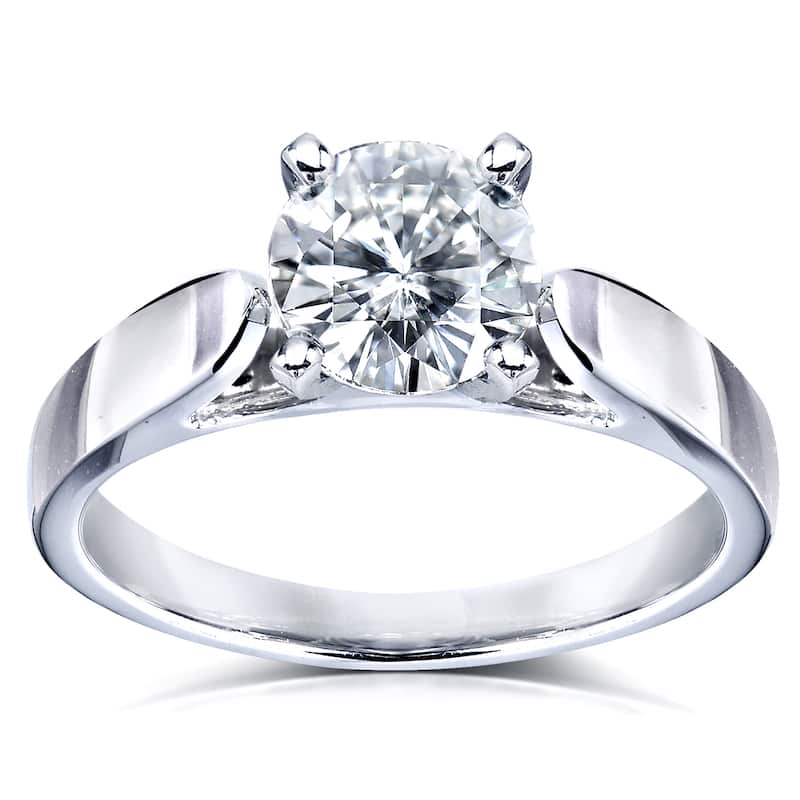 Kobelli 1 Carat Moissanite 14k Solid Gold Round Solitaire Cathedral Vanessa Engagement Ring