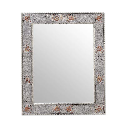 Handmade Mirror, 'Celebration' (India) - 13.5" W x 17.75" H