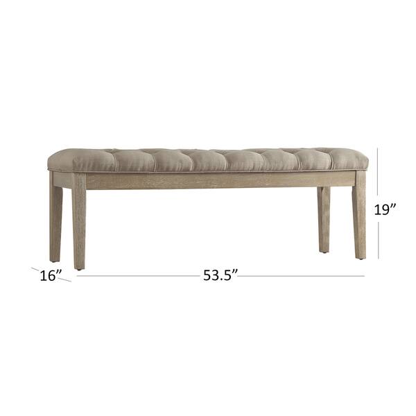 Avingdon Tufted Reclaimed 52-inch Upholstered Bench - Bed Bath & Beyond ...