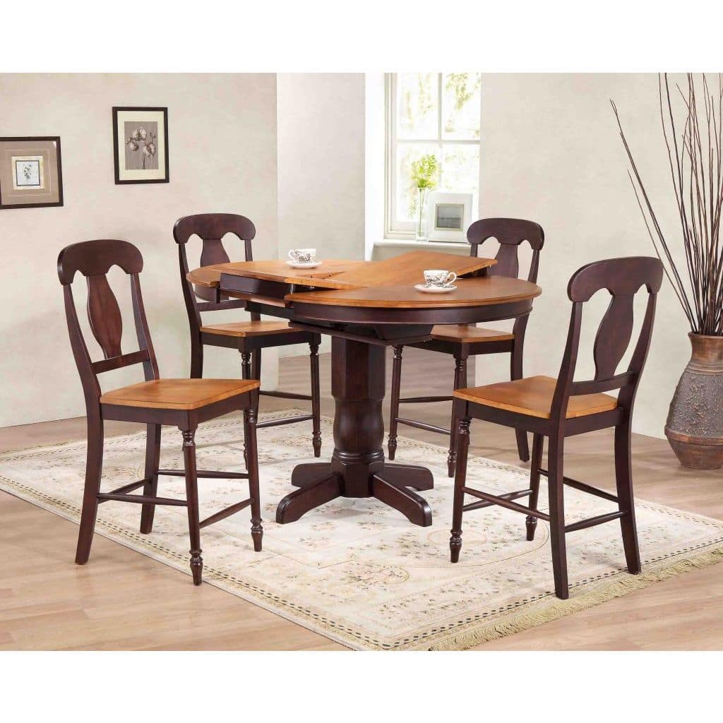 Whiskey/Mocha Napoleon Back Counter Height 5-Piece Dining Set