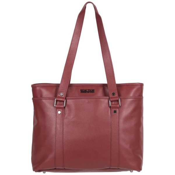 Kenneth Cole Reaction Downtown Darling Genuine Pebbled Leather Top Zip 16-inch Laptop Tote Bag