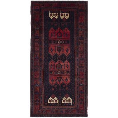 eCarpetGallery Zanjan Dark Blue/Brown Wool/Cotton Hand-knotted Rug (5'0 x 10'4)