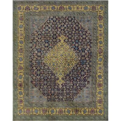 Vintage Reda Brown/Gold Wool Rug (7'7 x 9'5) - 7'7 x 9'5