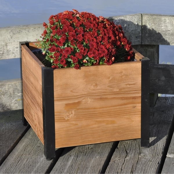 Modern Solid Wood Elevated Planter Box With Trellis Overstock 29756378