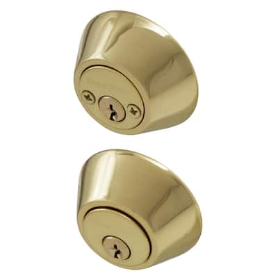 Honeywell Polished Brass Double Cylinder Deadbolt