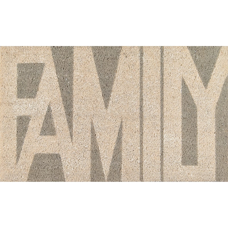 Novogratz by Momeni Aloha Family Coir Doormat (1'6" x 2'6") - 1'6" x 2'6" - Grey/Ivory