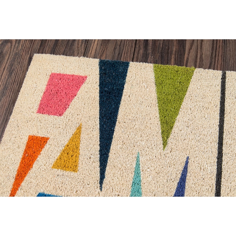 Novogratz by Momeni Aloha Family Coir Doormat (1'6" x 2'6") - 1'6" x 2'6"