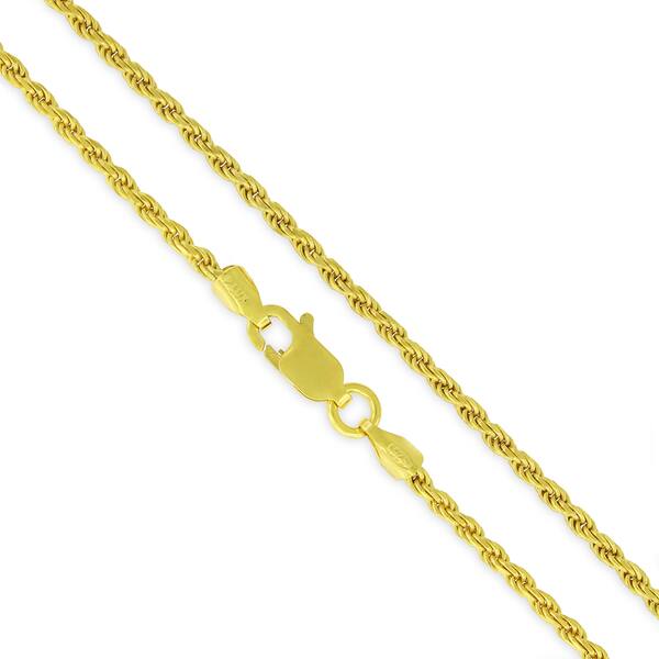 GOLD over SILVER QUALITY MADE in ITALY 2mm ROPE CHAIN 22"  NECKLACE R2G 
