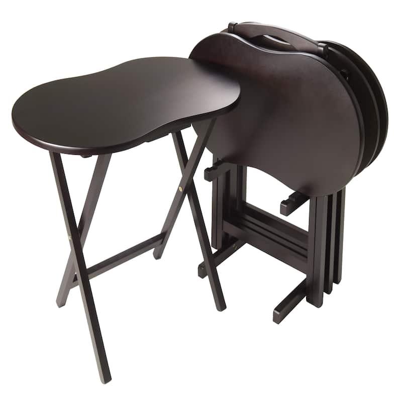 Porch & Den Lawrenceville Downing Espresso Wood 5-piece Snack Table Set