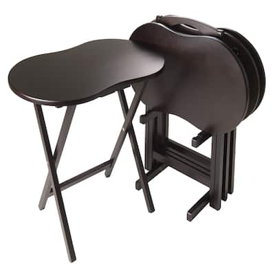 Porch & Den Lawrenceville Downing Espresso Wood 5-piece Snack Table Set