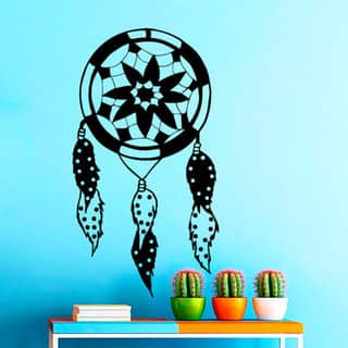 Dream Catcher Lotus Design Feathers Home Interior Vinyl Sticker Decal Mural Wall Decor Sticker Decal Size 33x45 Color Black Frst Overstock 15389742 Enjoy free shipping on most stuff, even big stuff. overstock com