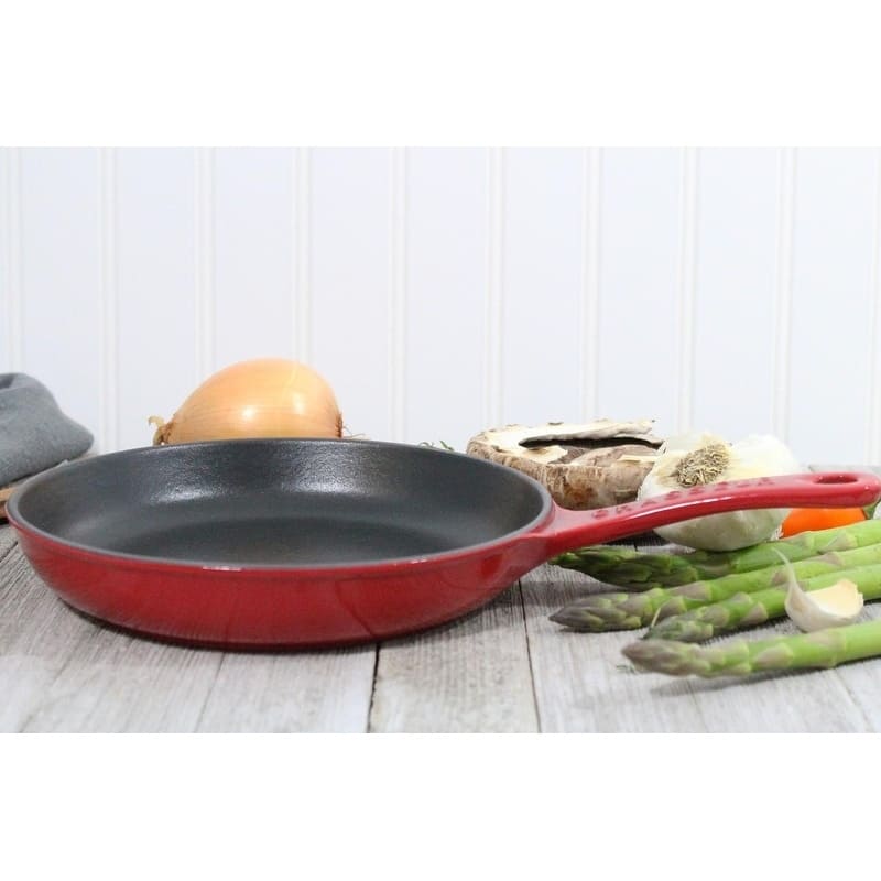 Chasseur 8-inch Red French Enameled Cast Iron Fry pan