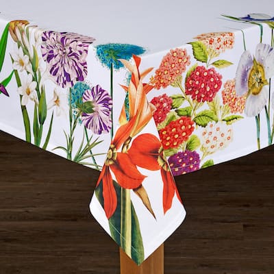 Tiger Lily Floral Cotton Tablecloth Imported from Spain